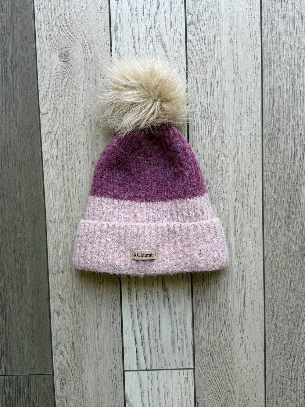 Columbia Women’s Two-Tone Pink Pom Beanie